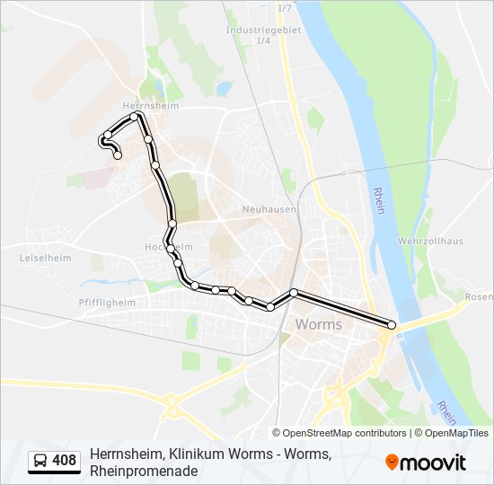 408 Bus Line Map