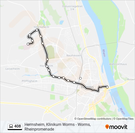 408 Bus Line Map
