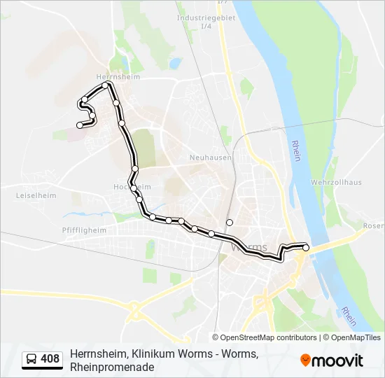408 Bus Line Map