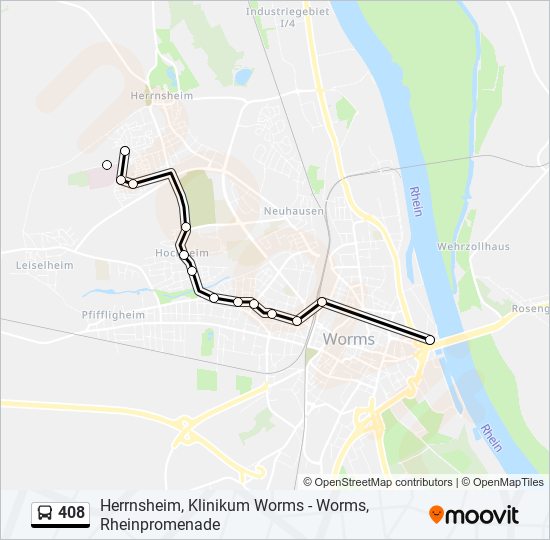 408 Bus Line Map