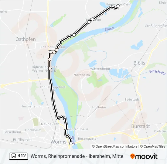 412 Bus Line Map