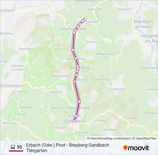 30 Bus Line Map
