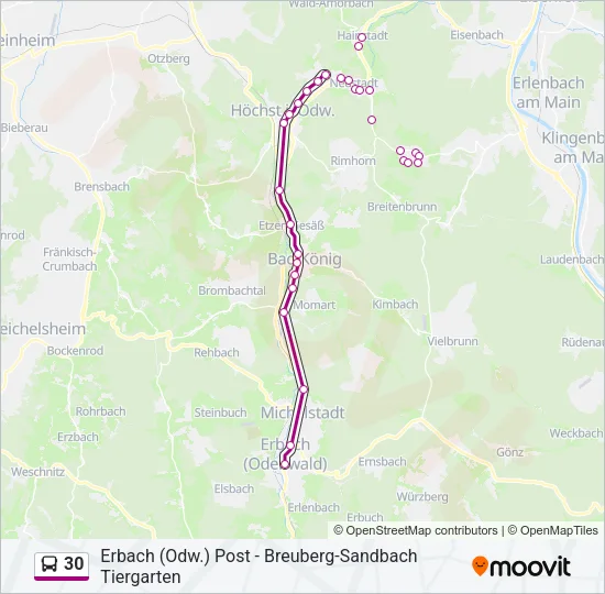 30 Bus Line Map