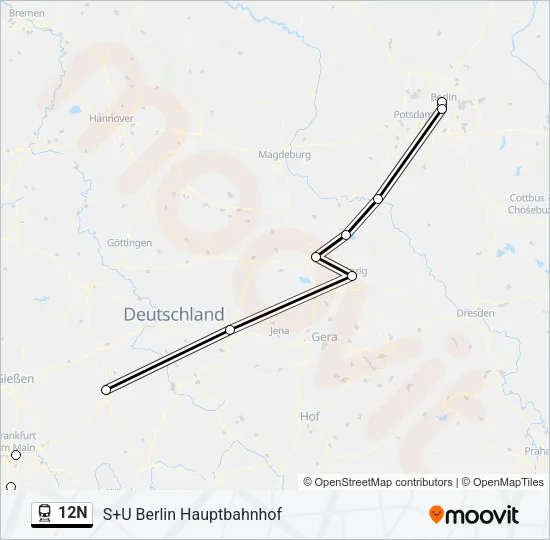 12N Train Line Map