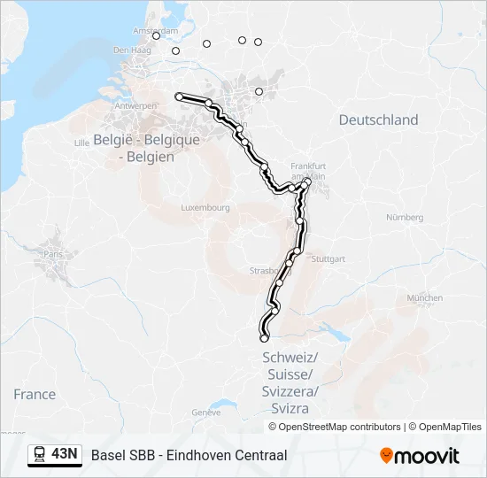 43N Train Line Map