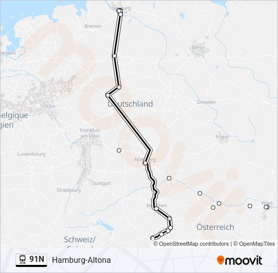 91N Train Line Map