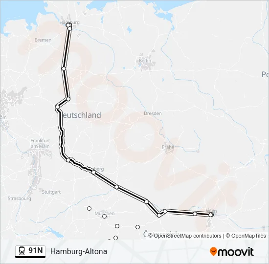 91N Train Line Map