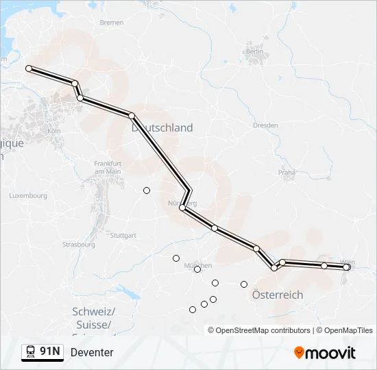 91N Train Line Map