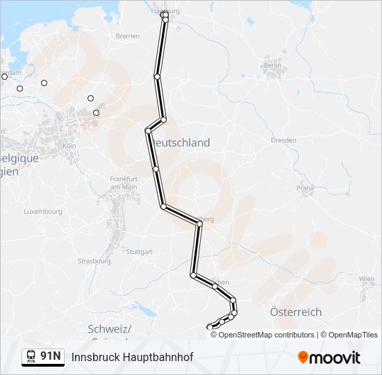 91N Train Line Map