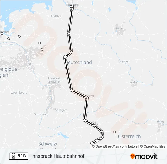 91N Train Line Map