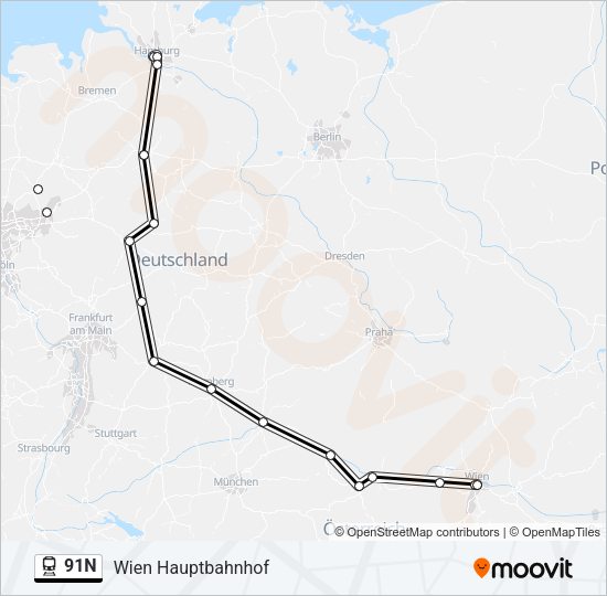 91N Train Line Map