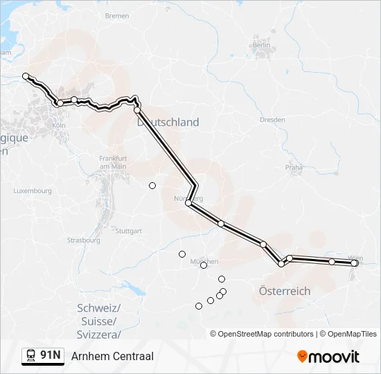 91N Train Line Map