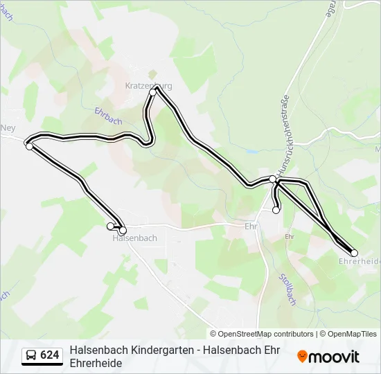 624 Bus Line Map