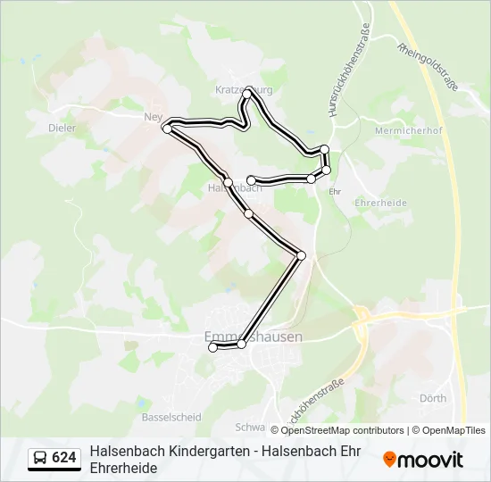 624 Bus Line Map