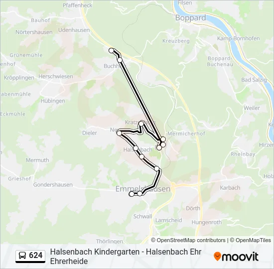 624 Bus Line Map