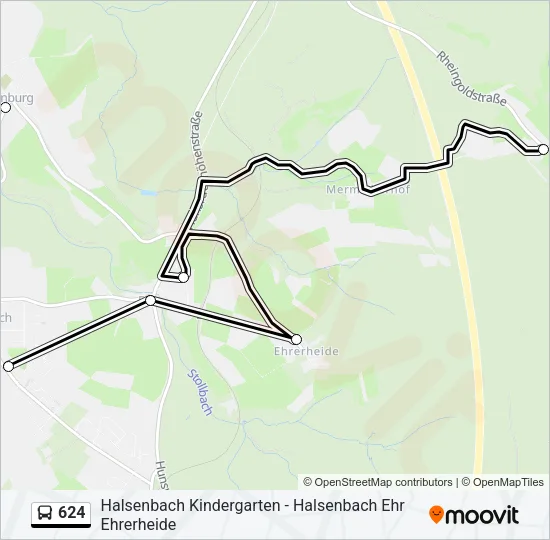 624 Bus Line Map