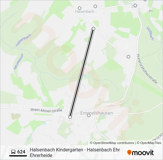 624 Bus Line Map