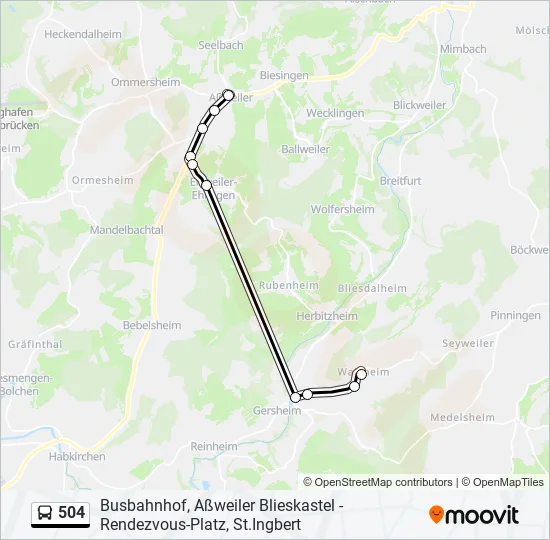 504 Bus Line Map