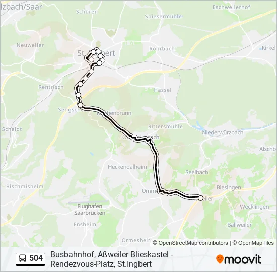 504 Bus Line Map