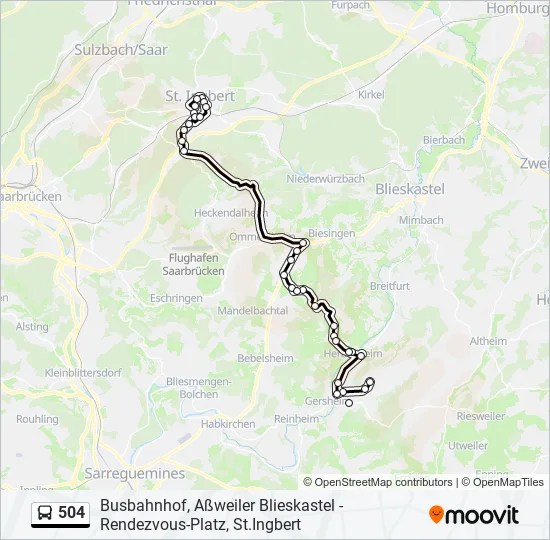504 Bus Line Map