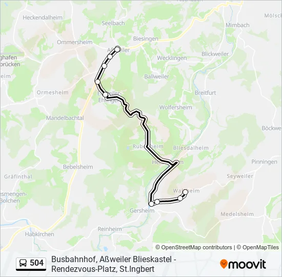504 Bus Line Map