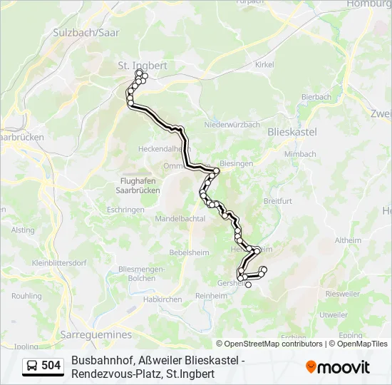 504 Bus Line Map