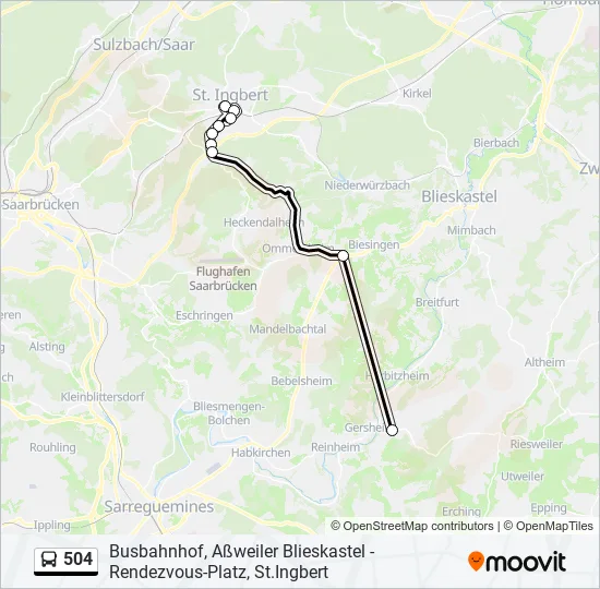 504 Bus Line Map