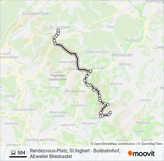504 Bus Line Map