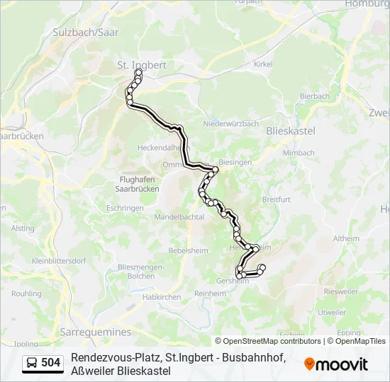 504 Bus Line Map