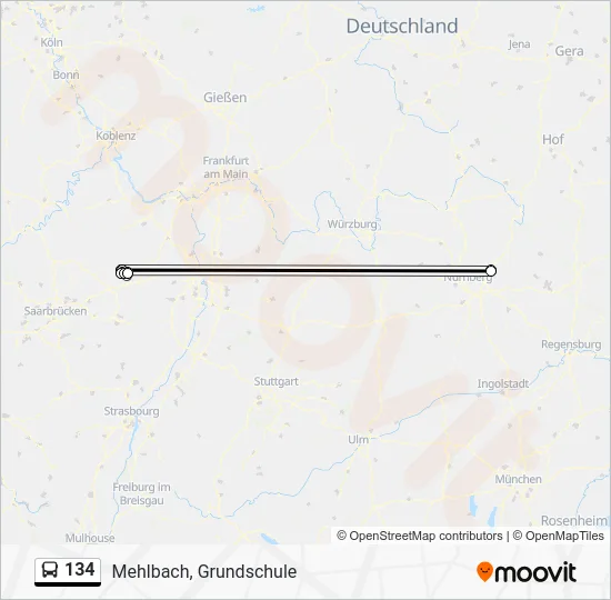 Автобус 134: карта маршрута