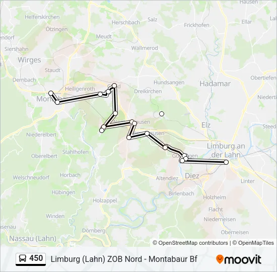 450 Bus Line Map