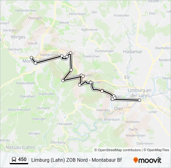 450 Bus Line Map
