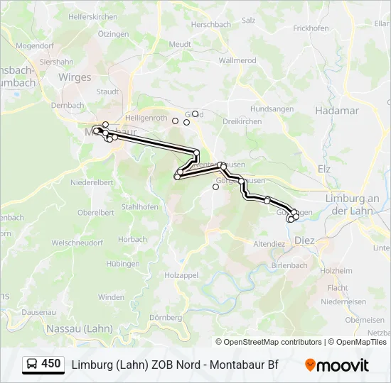 450 Bus Line Map