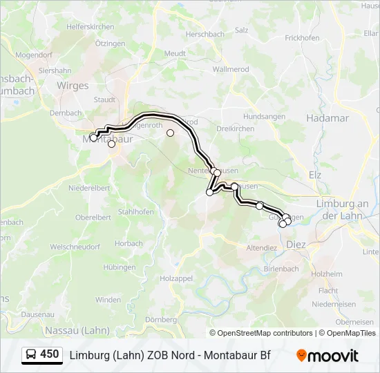 450 Bus Line Map