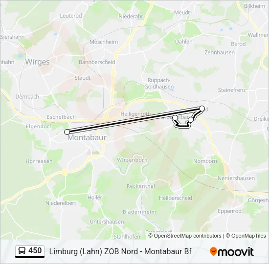 450 Bus Line Map