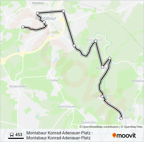 453 Bus Line Map