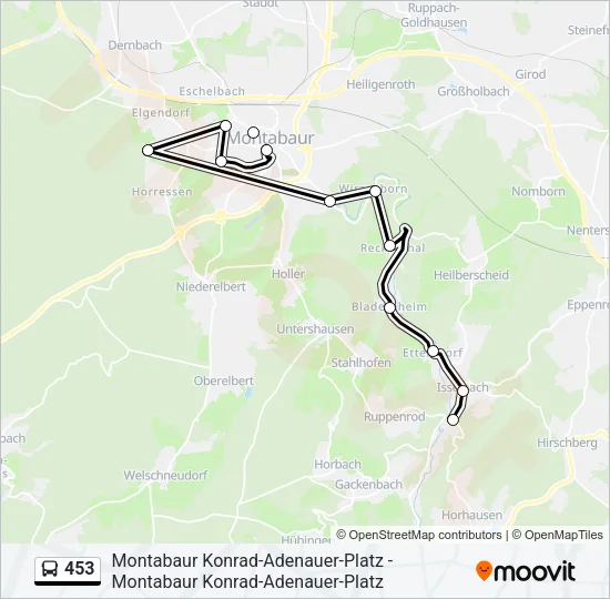453 Bus Line Map