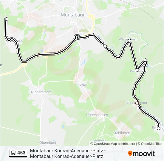 453 Bus Line Map
