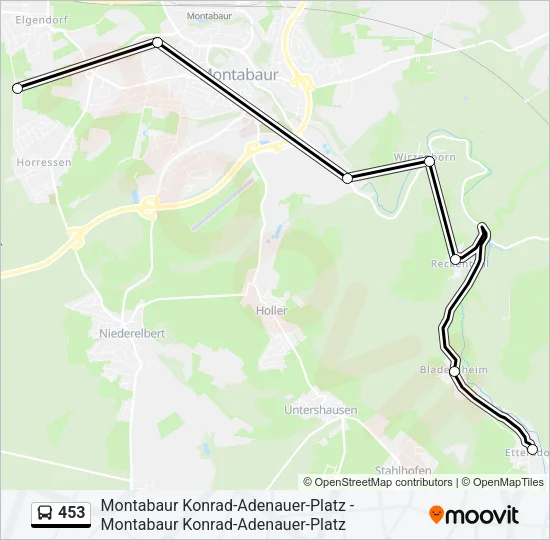 453 Bus Line Map