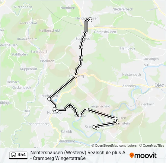454 Bus Line Map