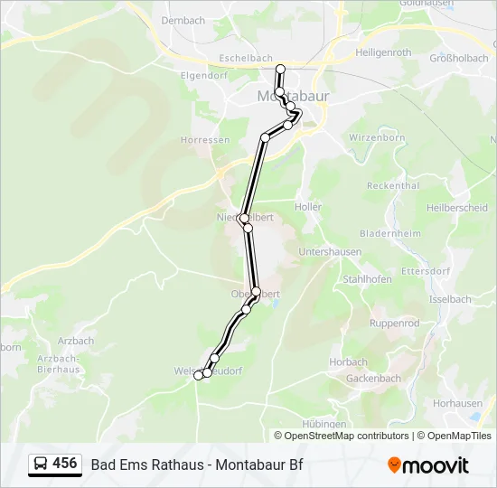 456 Bus Line Map