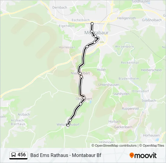 456 Bus Line Map