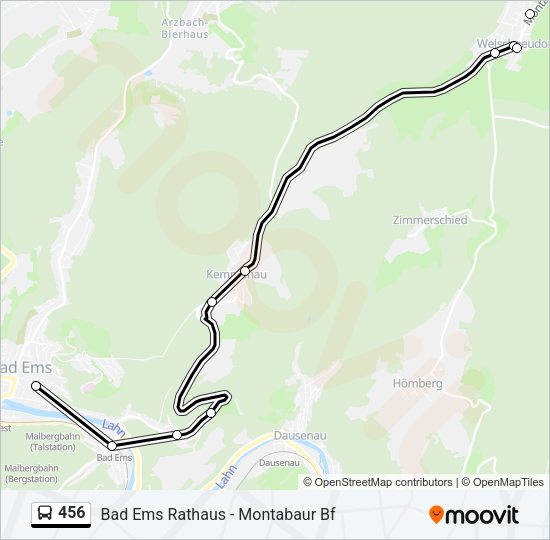 456 Bus Line Map