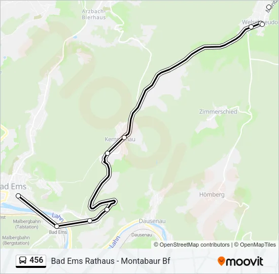 456 Bus Line Map