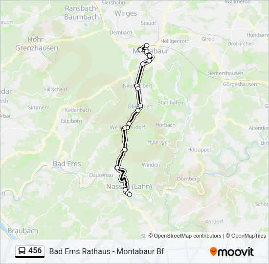 456 Bus Line Map