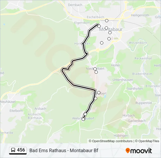 456 Bus Line Map