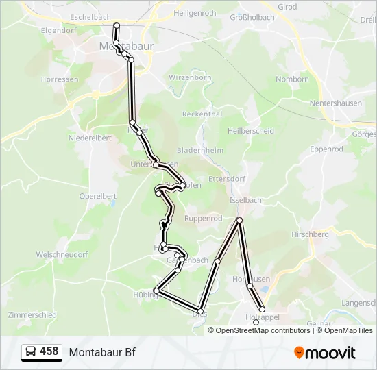 458 Bus Line Map