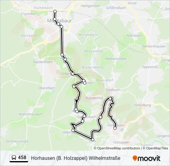 458 Bus Line Map