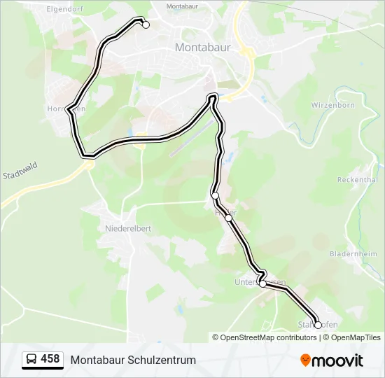 458 Bus Line Map