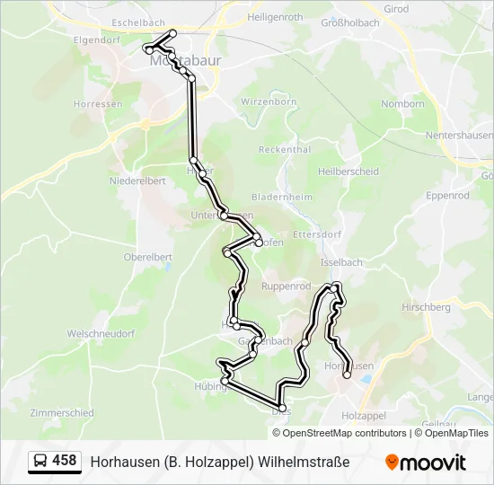 458 Bus Line Map